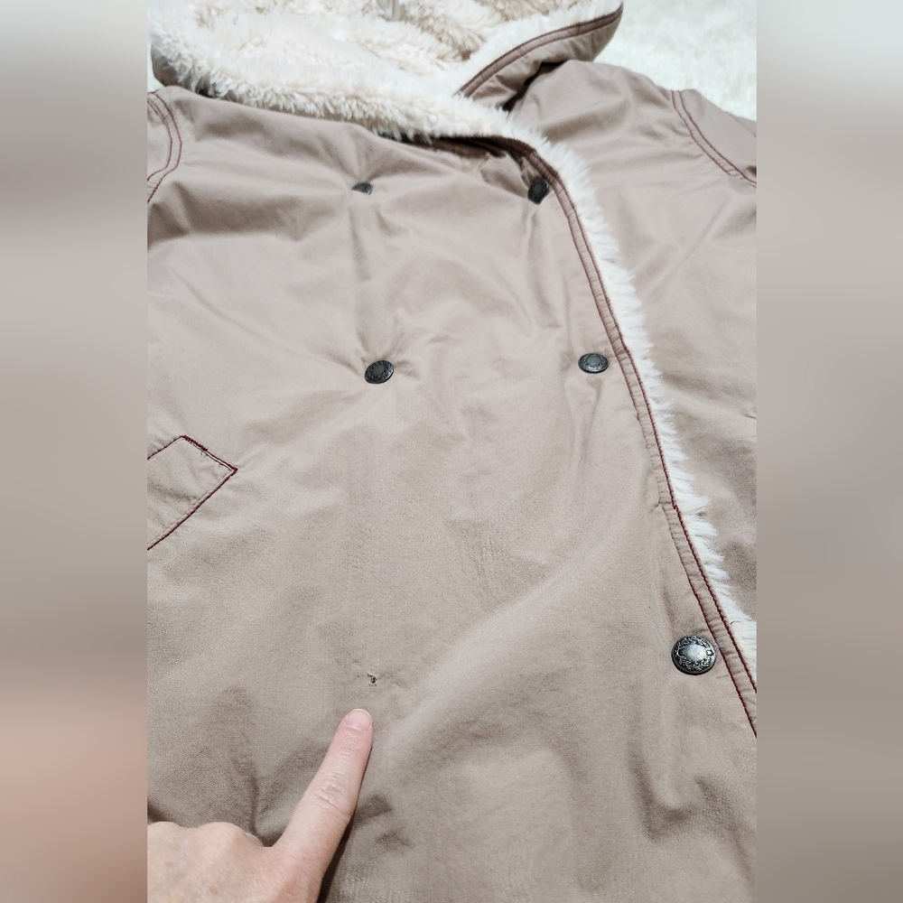 FREE PEOPLE Open Range Jacket Dusty Rose Taupe Sz Small Good Condition With FLAW - Picture 11 of 14